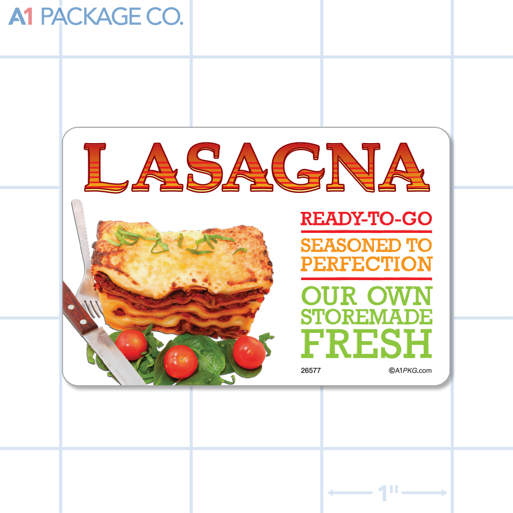 Lasagna Label Full Color Rectangle (3x2 Inch) 250/roll