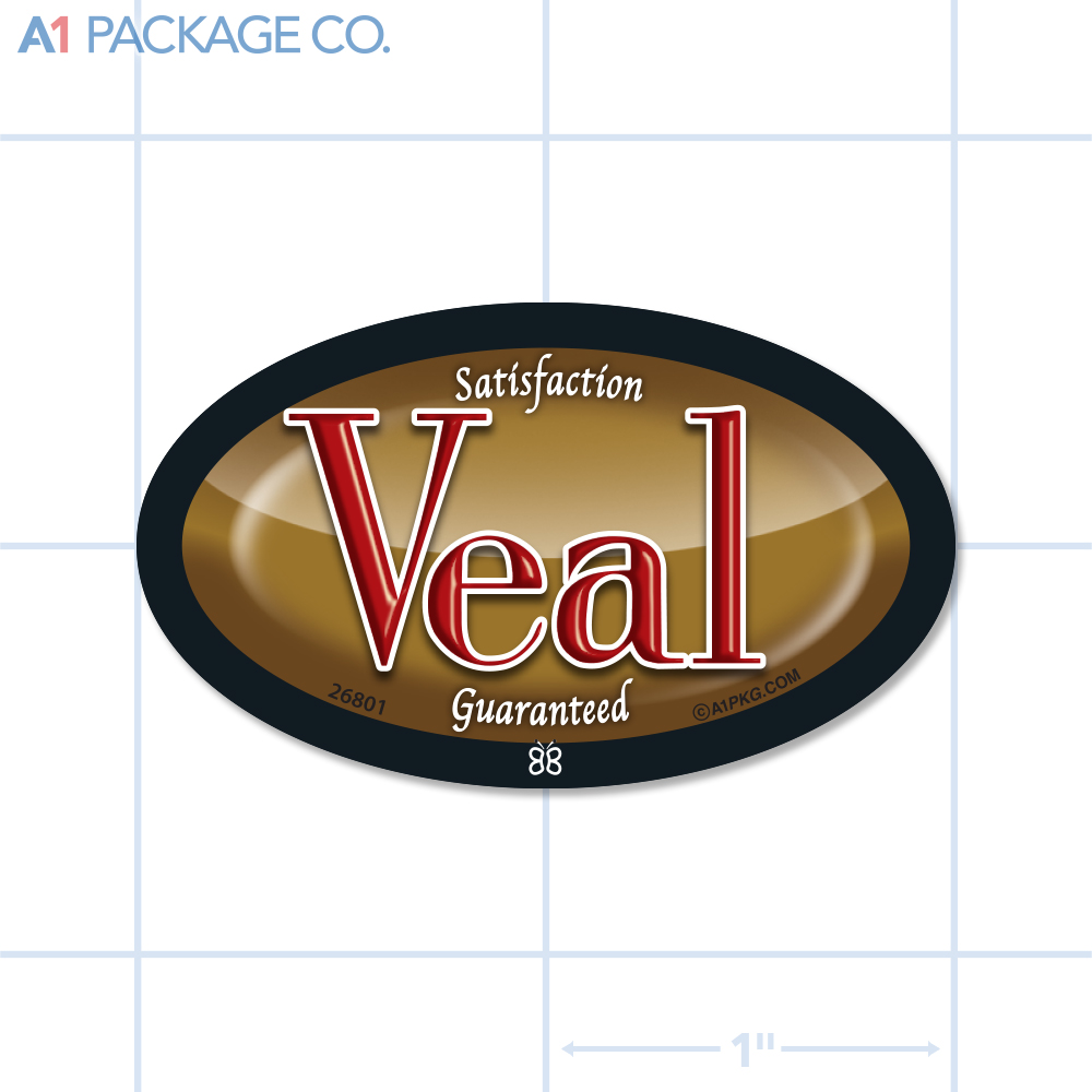 Veal Label Full Color Oval (2x1.2 Inch) 500/roll