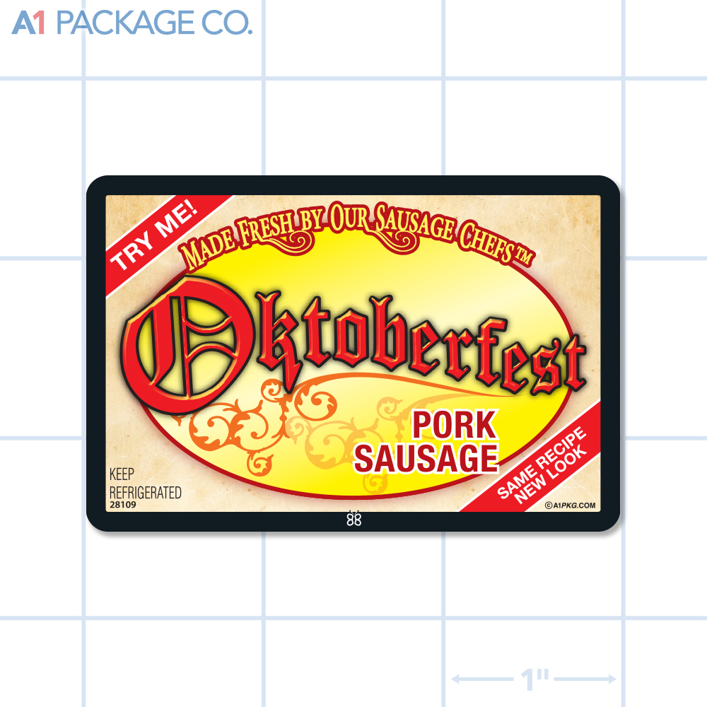 Oktoberfest Pork Sausage Label Full Color Rectangle (3x2 Inch) 500/roll