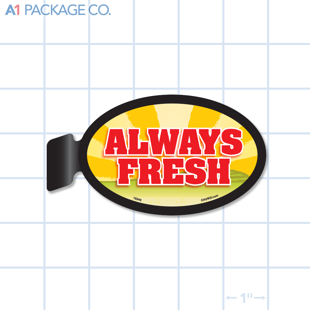 Always Fresh Oval Aisle Talker (4x3 inch)