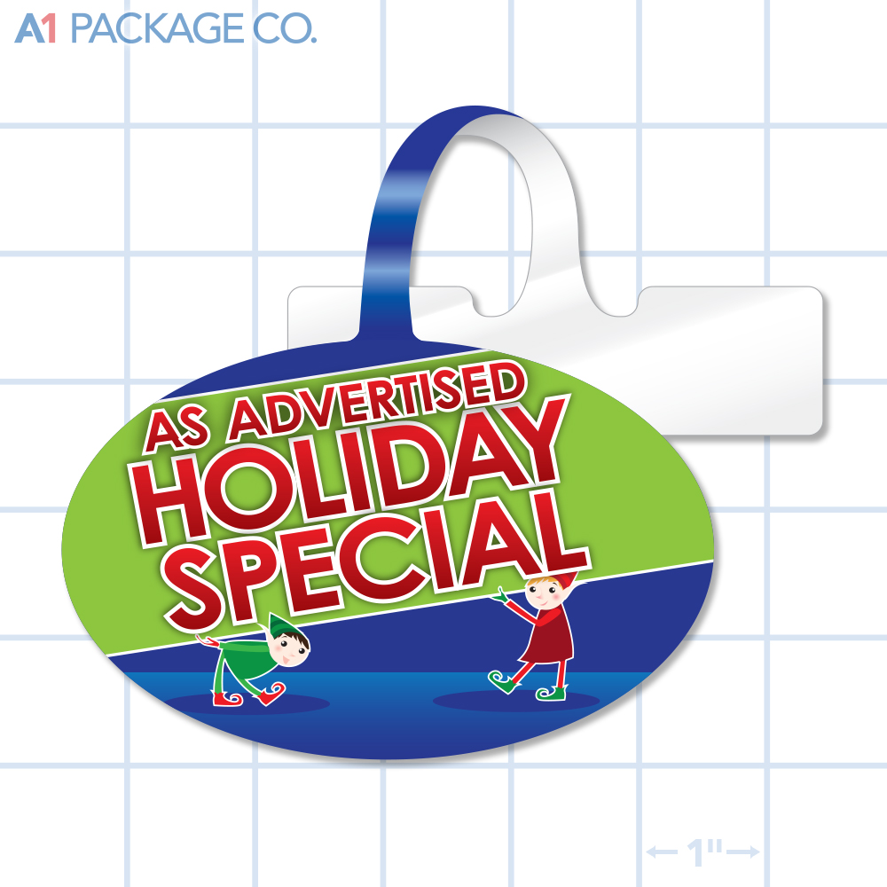 As Advertised Holiday Special Oval Shelf Dangler (4x3 inch)
