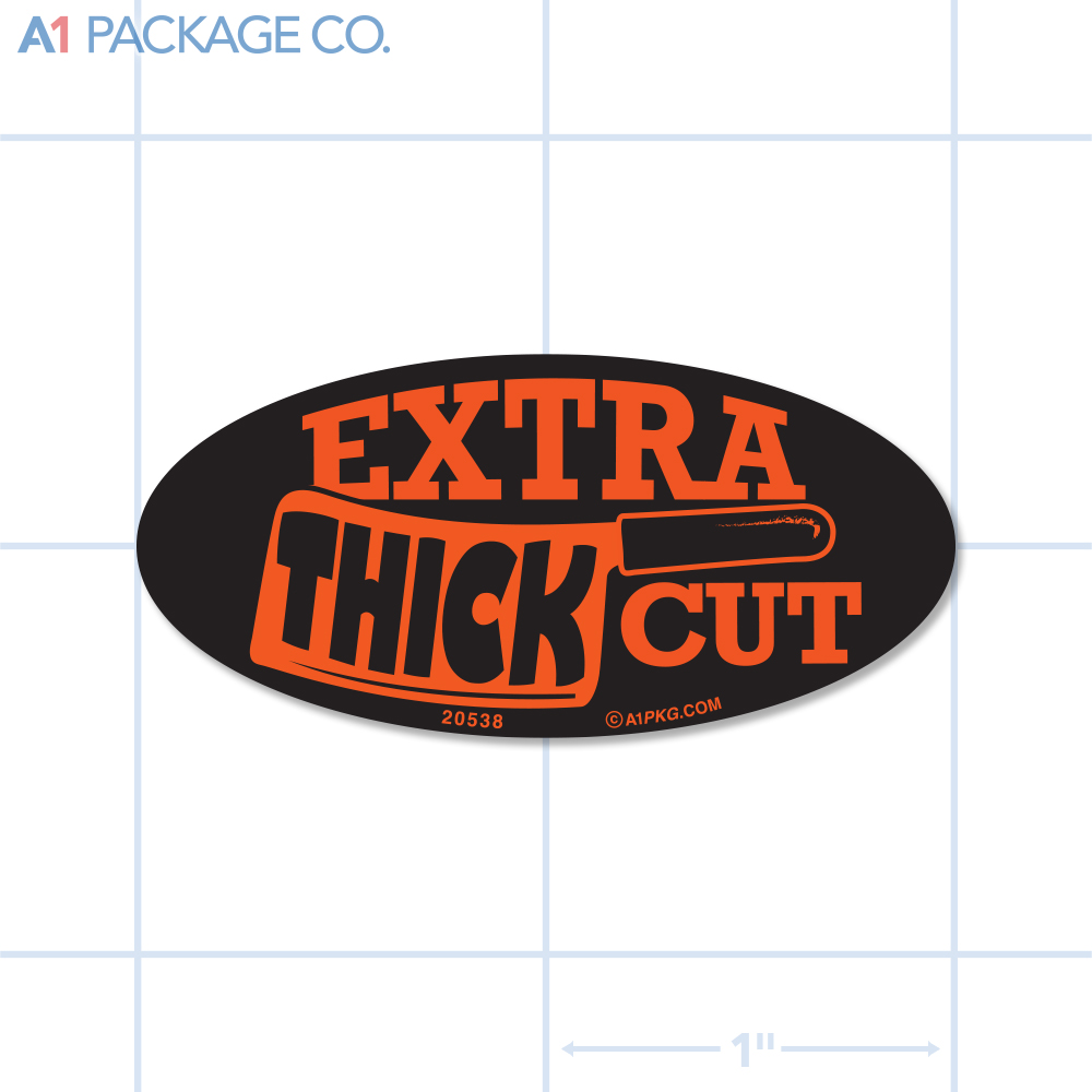 Extra Thick Cut Label Fluorescent Red Oval (1x2 Inch) 500/roll