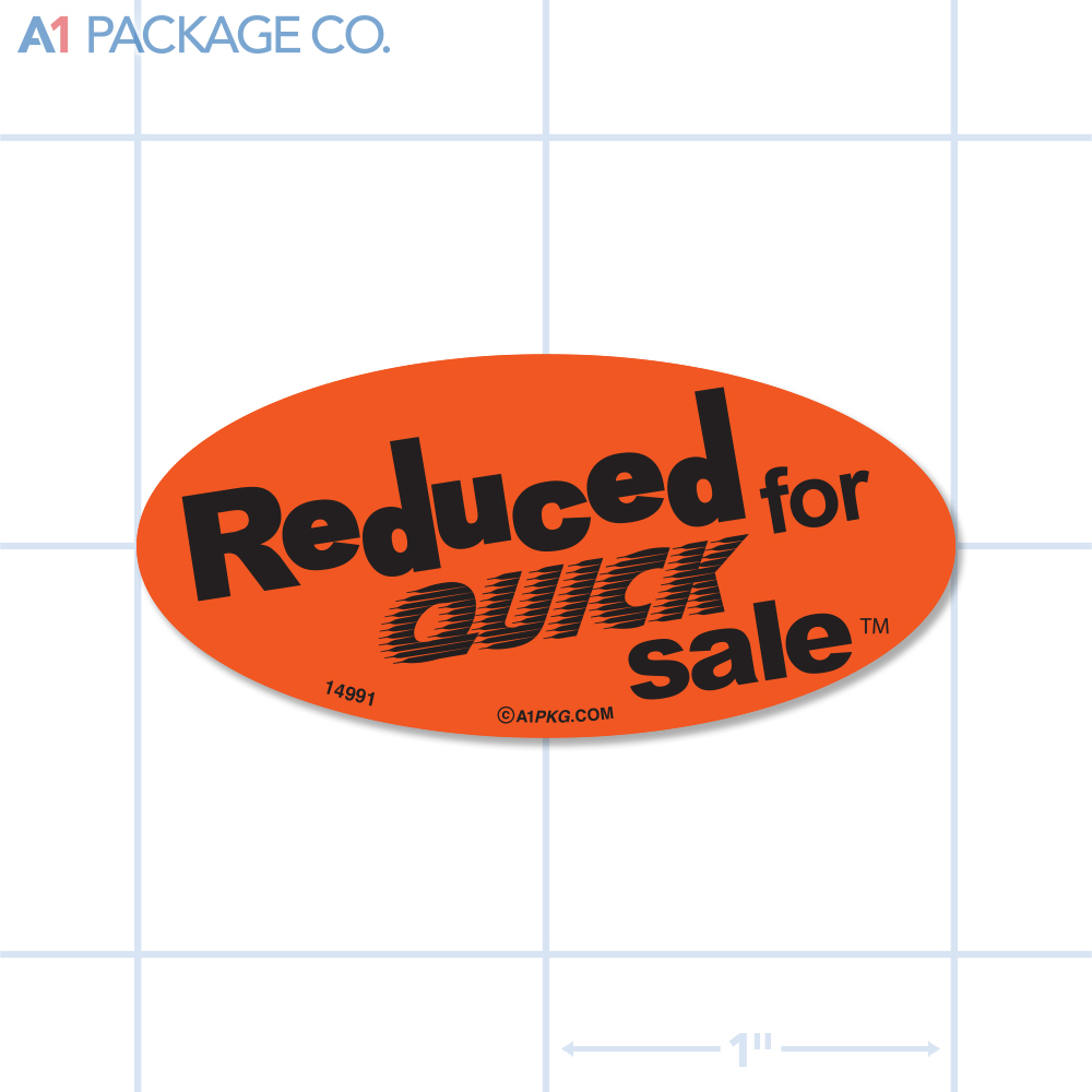 Reduced for Quick Sale Label Fluorescent Red Oval (1x2 Inch) 500/roll