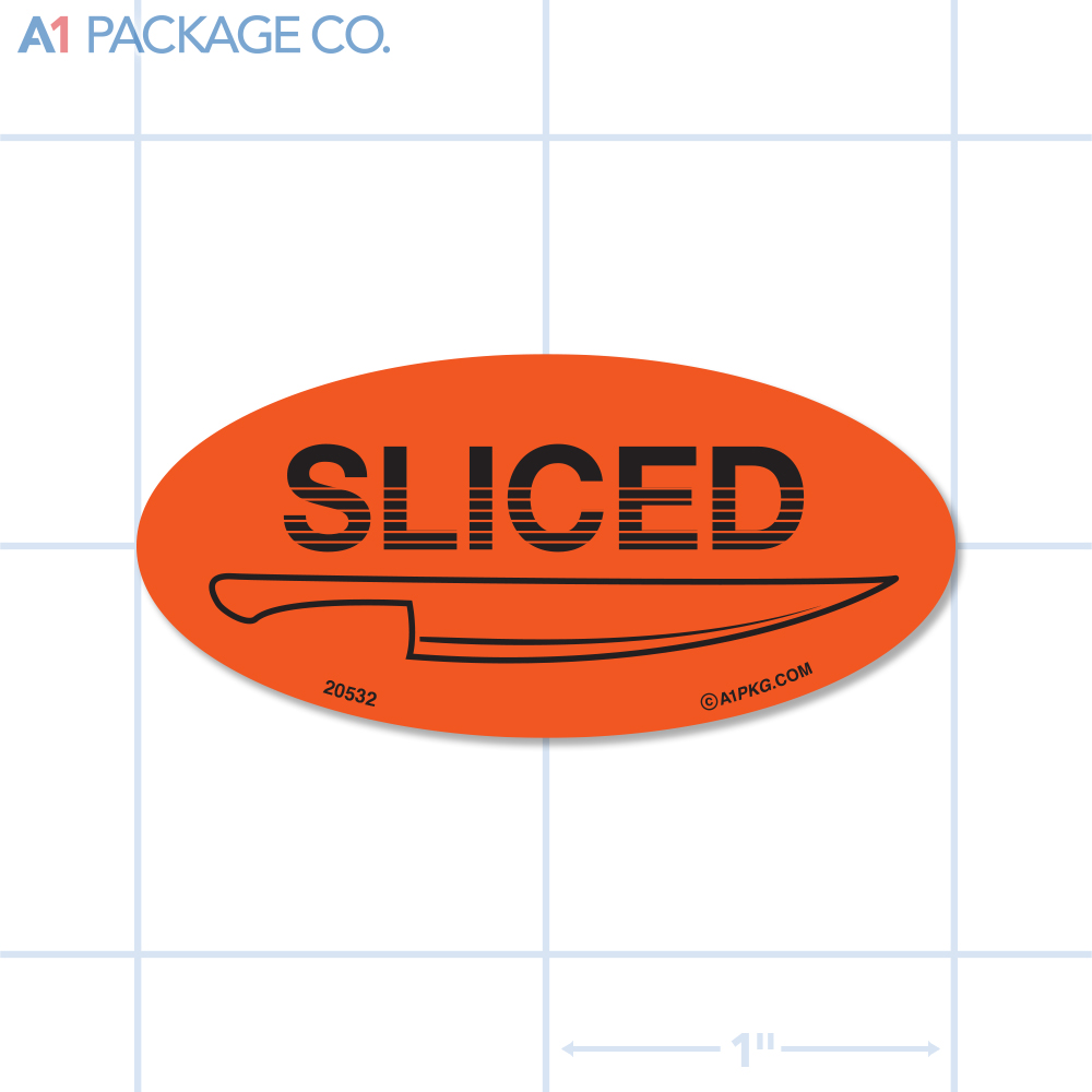 Sliced Label Fluorescent Red Oval (1x2 Inch) 500/roll