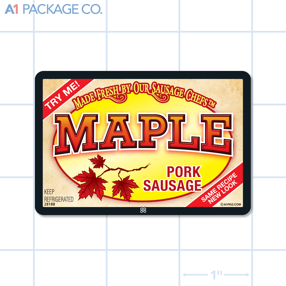Maple Pork Sausage Label Full Color Rectangle (3x2 Inch) 500/roll
