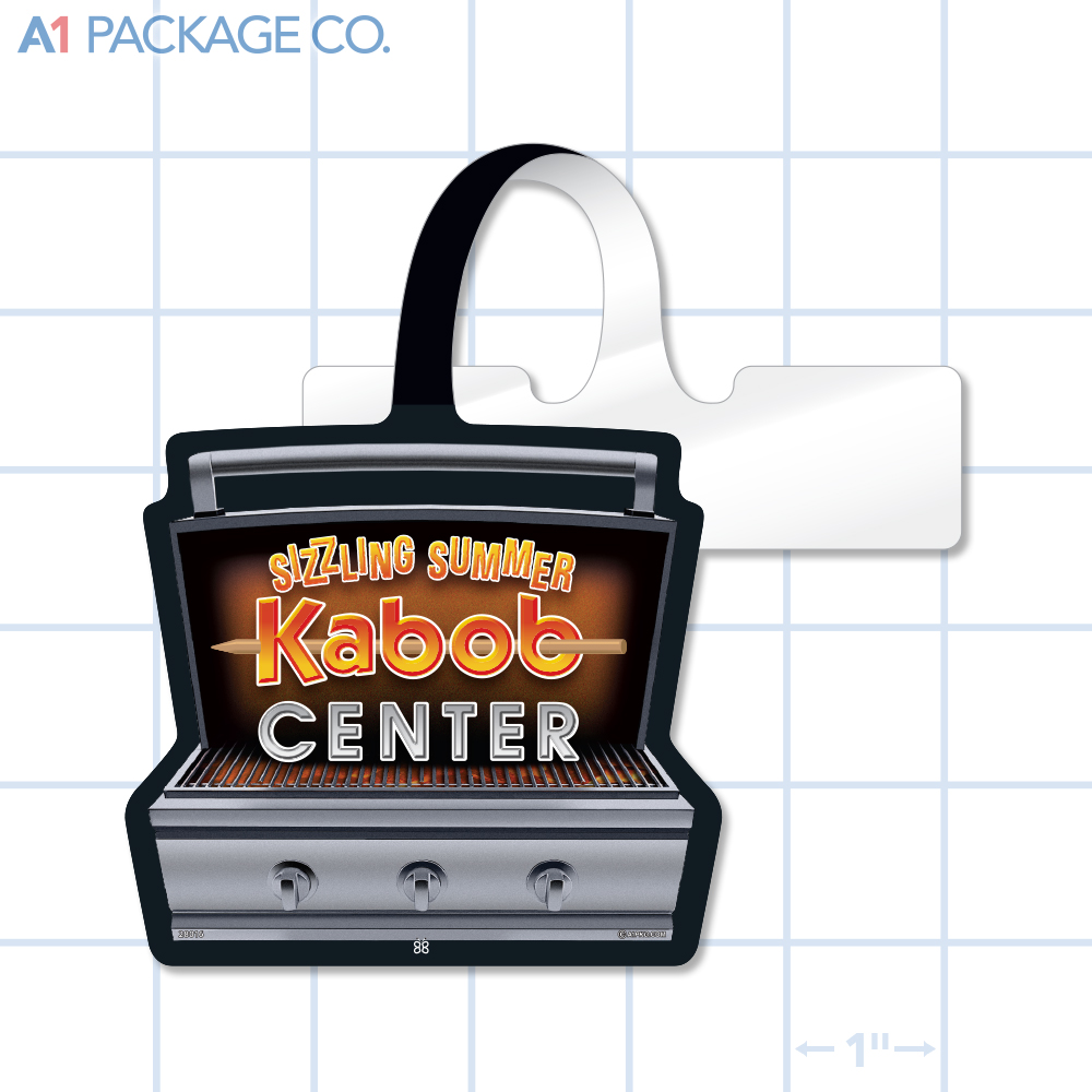 Sizzling Summer Kabob Center Rectangle Shelf Dangler (4x3 inch)