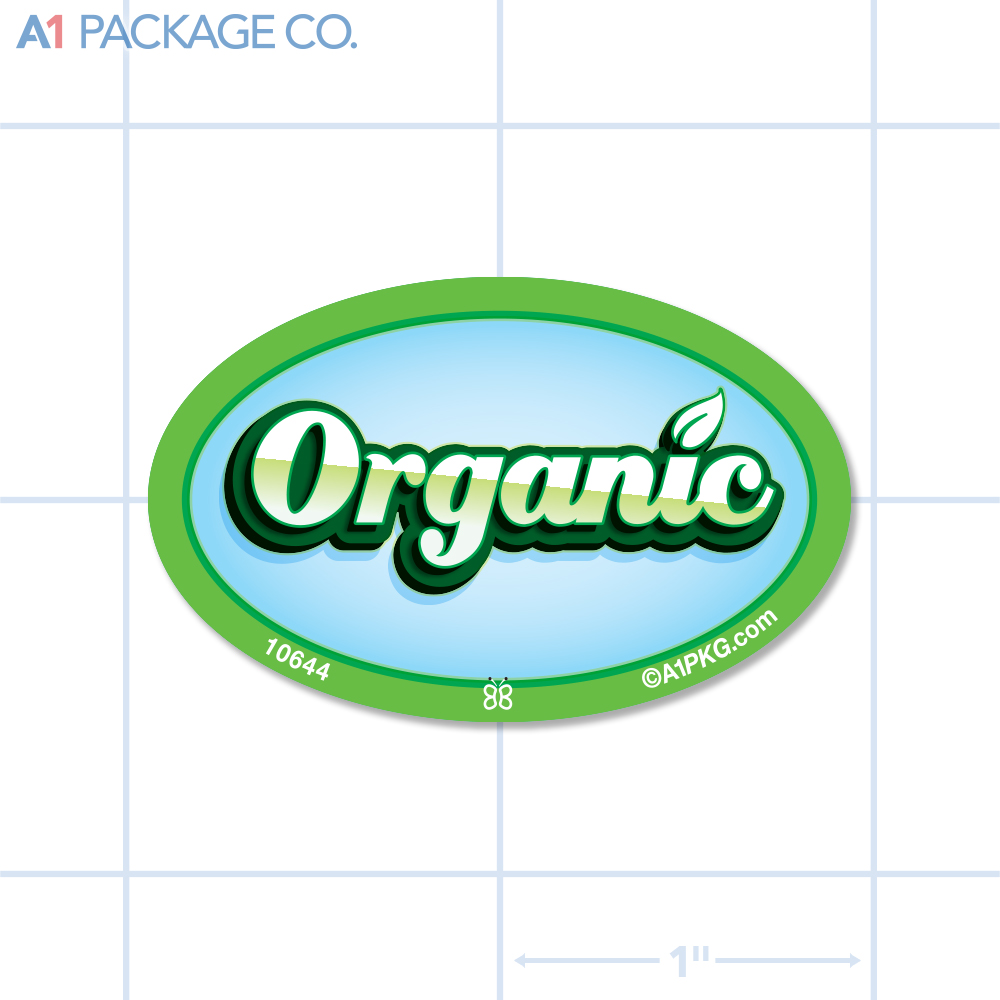 Organic Label Full Color Oval (1.2x2 inch) 500/roll 