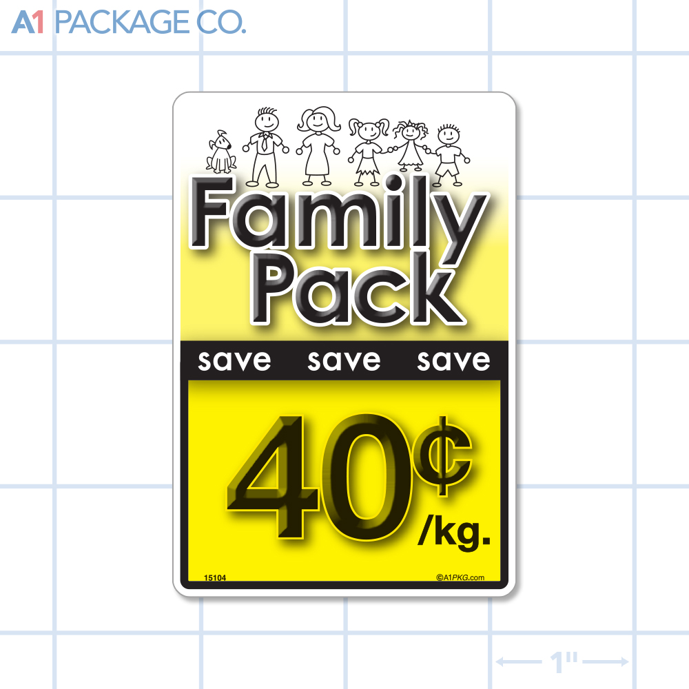 Family Pack Save 40¢ per kg Label (2.375 x 3.5 inch) 250/roll