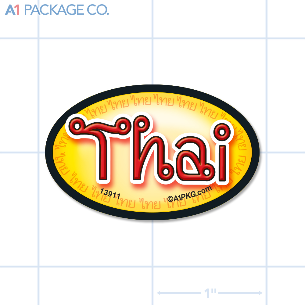 Thai Label Full Color Oval (2x1.2 Inch) 500/roll