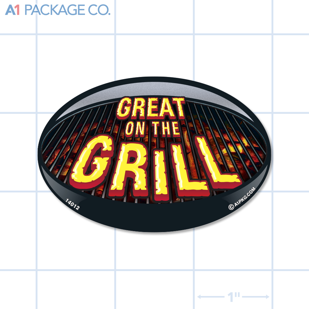 Great on the Grill Label Full Color Oval (3x2 Inch) 500/roll