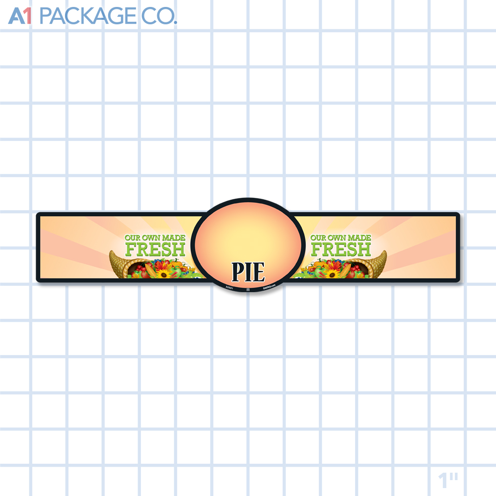 Customizable Pie Label Full Color Strap (11.75x2.625 Inch) 100/roll