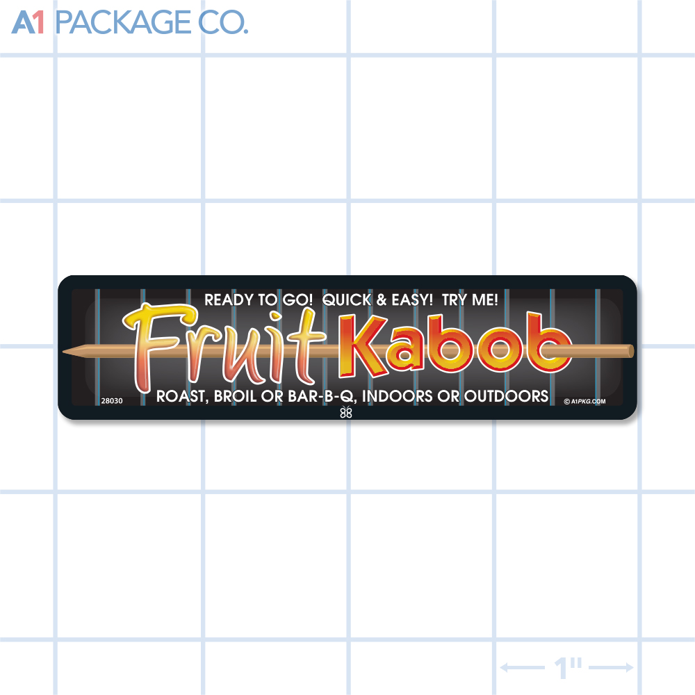 Fruit Kabob Label Full Color Rectangle (4x1 inch) 250/roll
