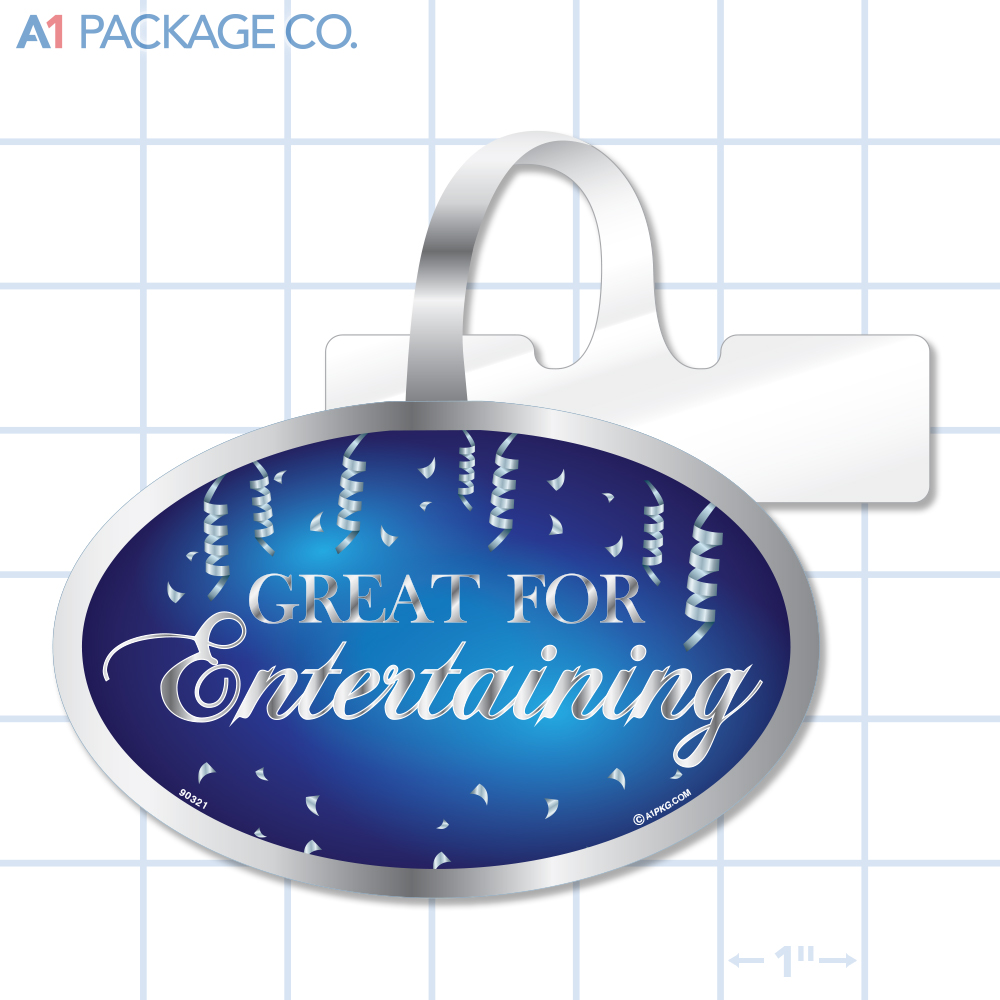 Great for Entertaining Oval Shelf Dangler (4x3 inch)