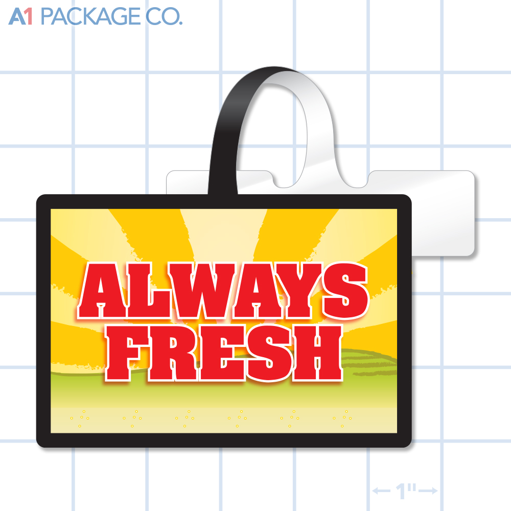 Always Fresh Rectangle Shelf Dangler (4x3 inch)