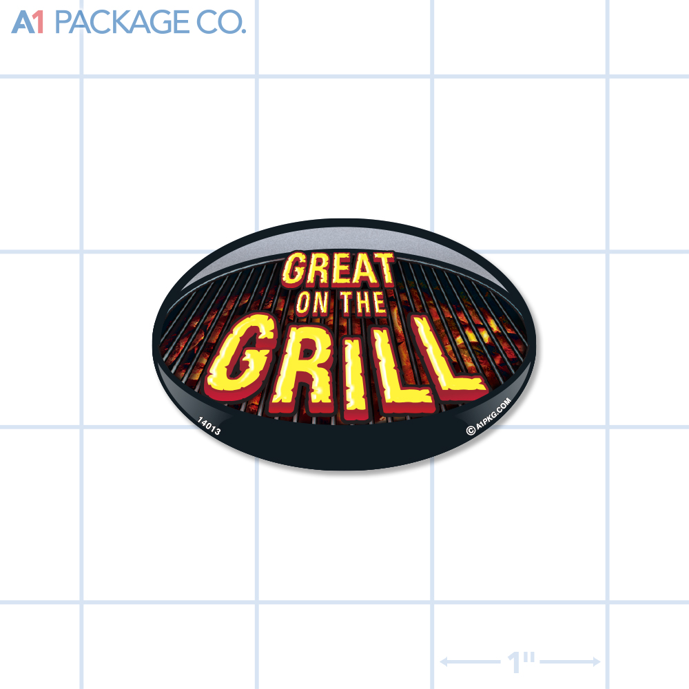 Great on the Grill Label Full Color Oval (2.25x1.5 Inch) 500/roll