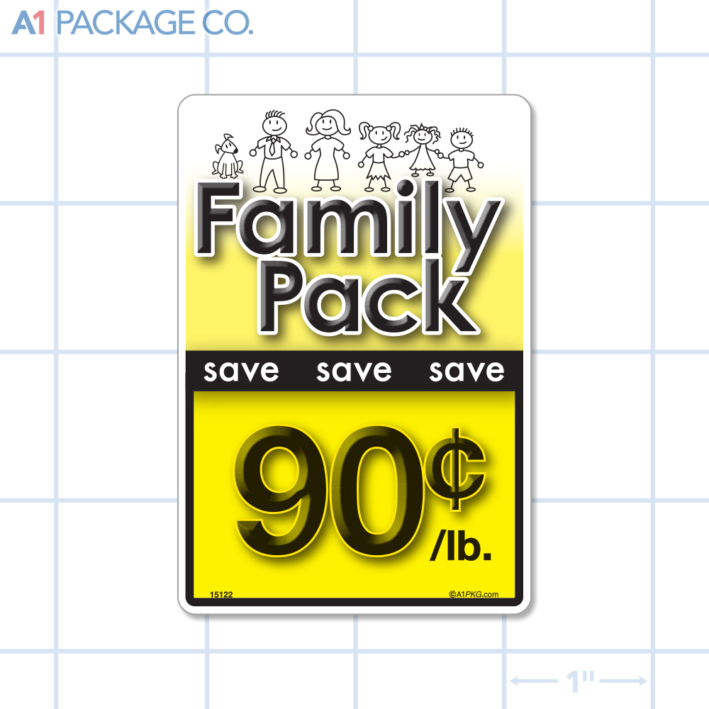 Family Pack Save 90¢ per lb Label (2.375 x 3.5 inch) 250/roll