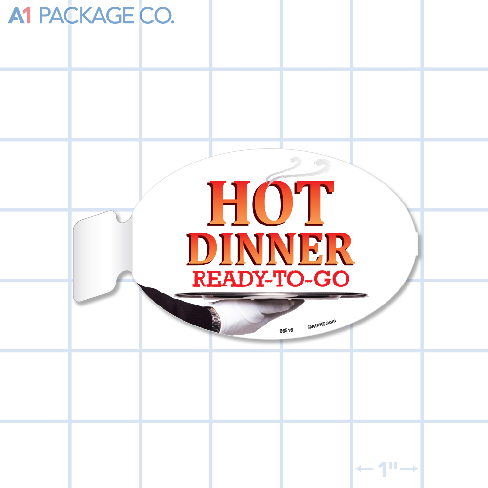 Hot Dinner Ready to Go Oval Aisle Talker (4x3 inch)
