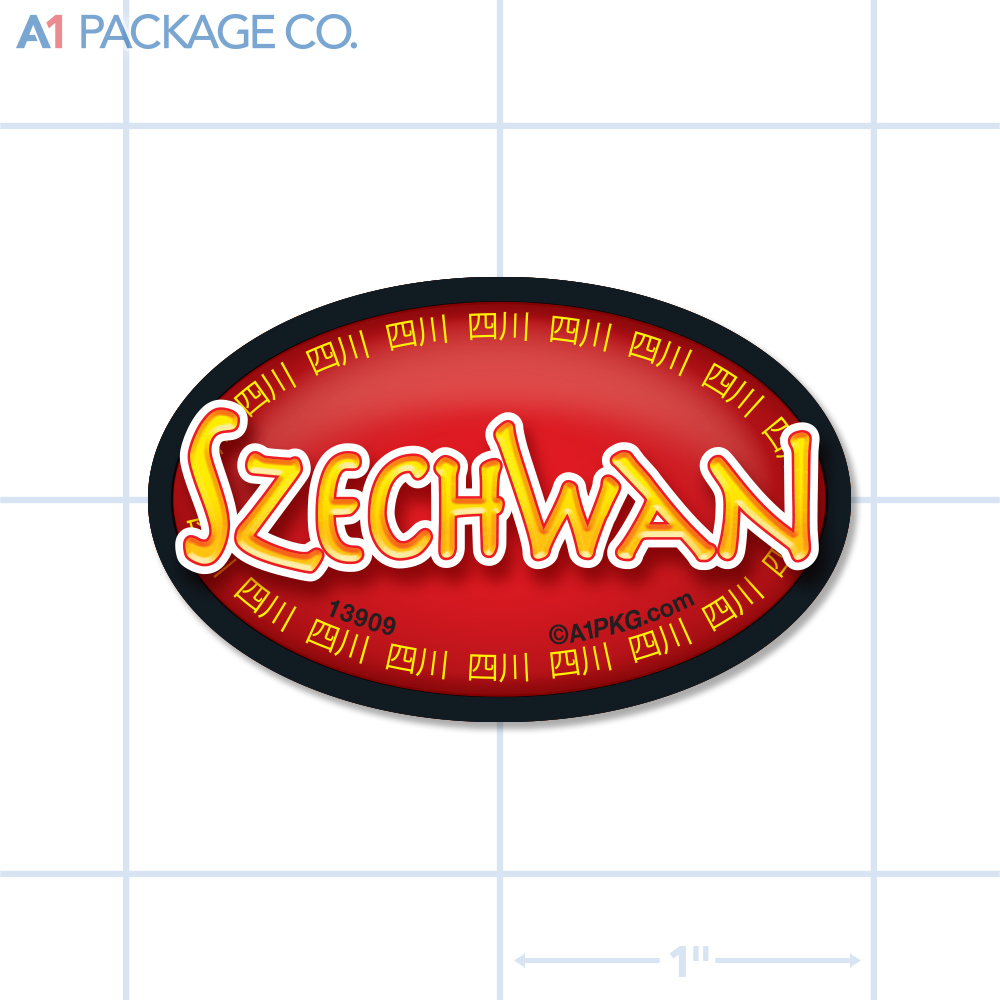 Szechwan Label Full Color Oval (2x1.2 Inch) 500/roll